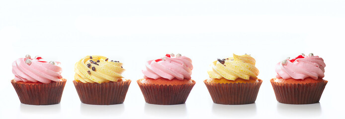 Cupcakes on the white a