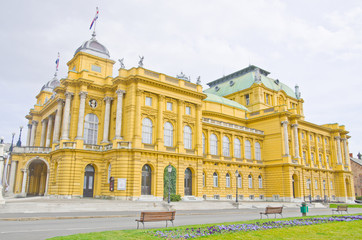 Croatia, Zagreb. The building of the Croatian National Theater