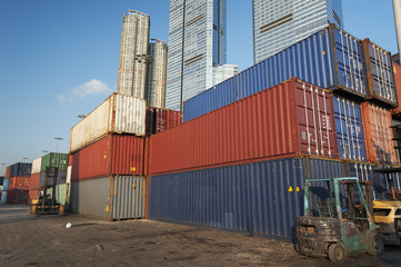 Fototapeta premium Cargo in Port of Hong Kong