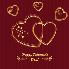 Fototapeta na wymiar Valentine's background with hearts and stars