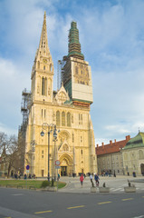 Zagreb Cathedral with Archbishop's Palace. Croatia