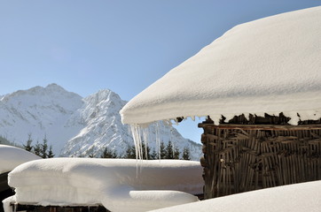 Winter, Dächer unter Schnee