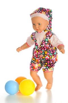 Baby doll with ballons