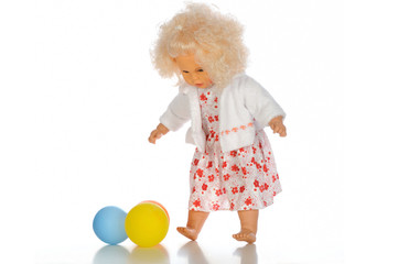 Baby doll with ballons