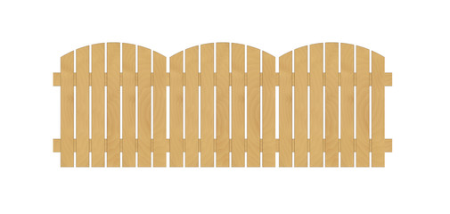 round fence created from wooden laths on white background
