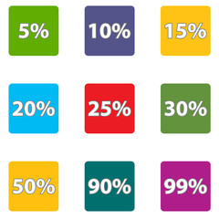 New icons set with percent