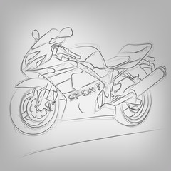 Vector sketched motorcycle