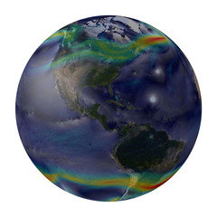 Planet earth global winds. North and South America.