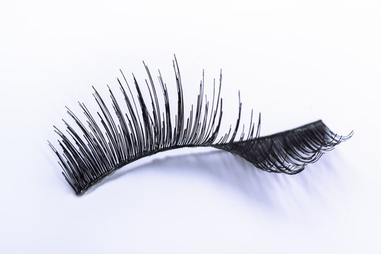 one bent false eyelash