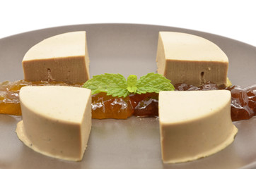 dish with foie gras and marmalade