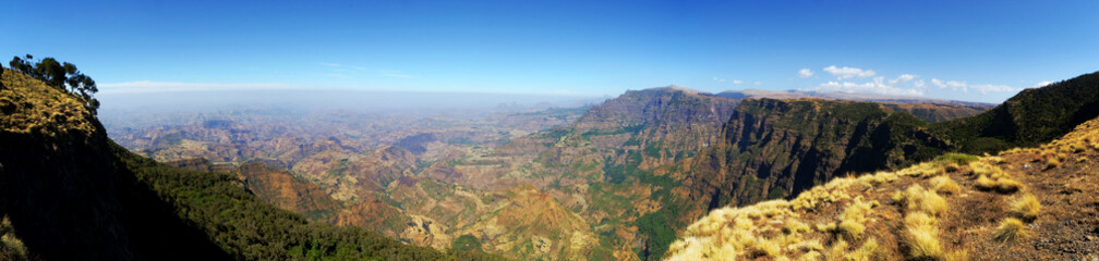 Fototapeta premium XL panoramic view from the Simien Mountains