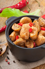 Sauteed chicken with mushrooms