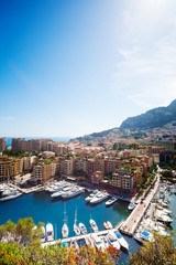 Obraz premium Marina, yachts and luxury district in city of Monaco