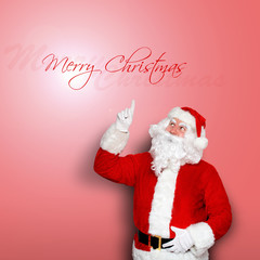 Santa zeigt nach oben