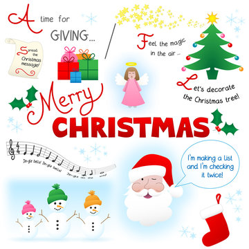 MERRY CHRISTMAS Sketch Notes (graphic happy card greetings)