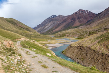 Road in wonderful Tien Shan mountains