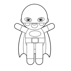 Cartoon girl - doll - coloring page for children