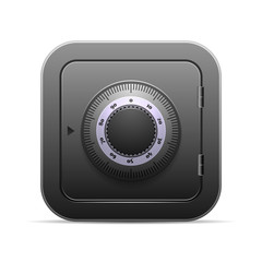 Black safe with coded lock