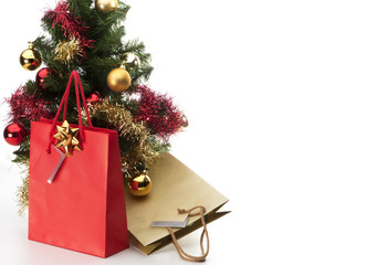 christmas shopper isolated on white background