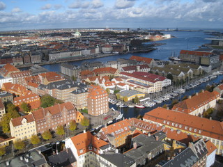 Fototapeta na wymiar Kopenhagen Aussicht vom Turm der Vor-Frelsers-Kirche