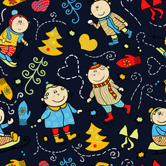 Christmas vector seamless pattern