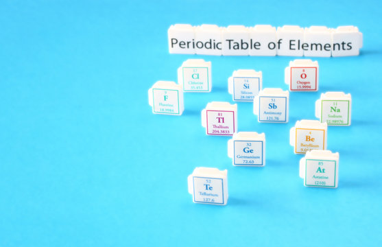 Periodic table of elements science education concept