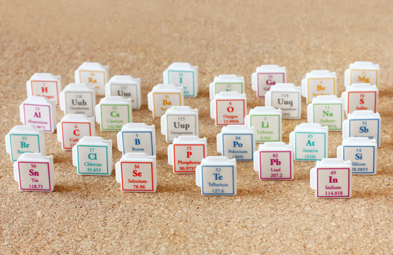 Periodic table of elements science education concept