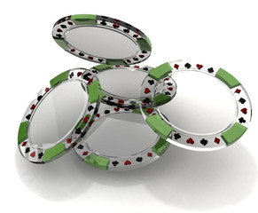 Glass poker chips