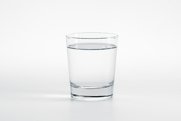 Glass with water on a white background