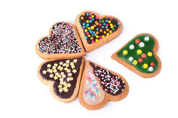 cookie heart shape isolated