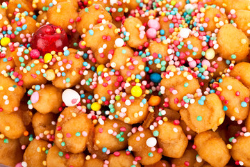 Naples food honey balls called struffoli