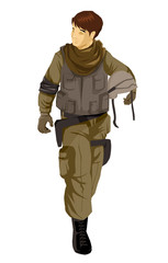 Illustration of a soldier action figure