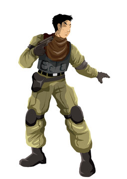 Illustration of a soldier action figure