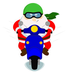santa on a scooter