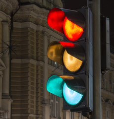 All the colors of a traffic light