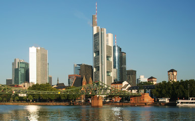 Naklejka premium Frankfurt am Main cityscape with skyscrapers