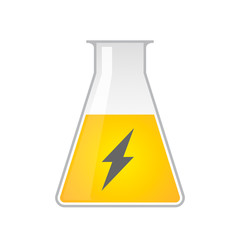 Chemical test tube with lightning icon