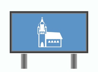 Eglise Orthodoxe dans un panneau d'affichage