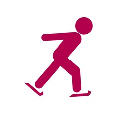 Patineur sur glace rose