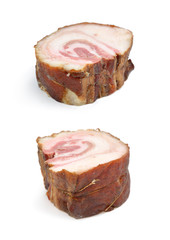 Bacon isolated on white background