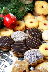 Mix of Christmas cookies on the table