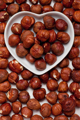 Hazelnut in heart shaped tray