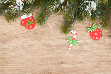 Fototapeta na wymiar Christmas fir tree and decor
