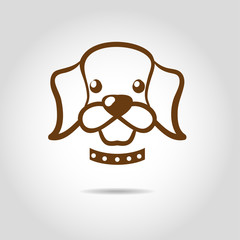 Smiling dog head icon vector illustration