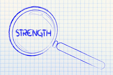 finding strength, magnifying glass design