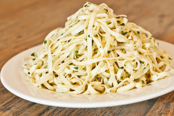 plain pasta on a plate