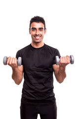 Obraz na płótnie Canvas Man lifting weights