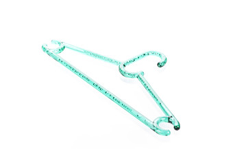 Blue clothes hangers isolated on a white background