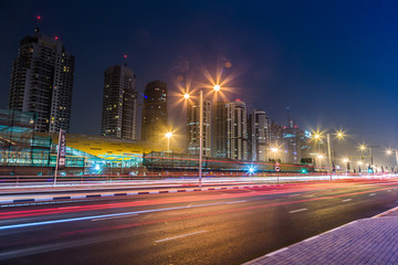 Fototapeta na wymiar Dubai Dowtown at ngiht, United Arab Emirates