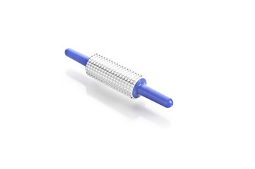 Iron rolling pin on white background